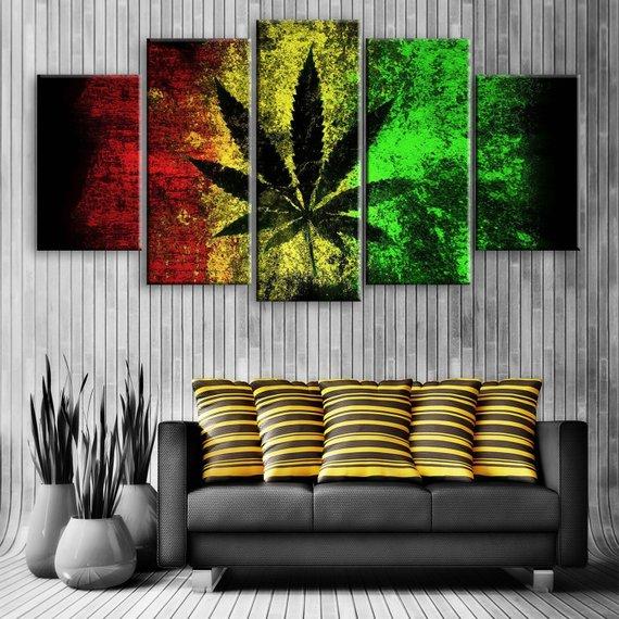 Cannabis Leaf – Abstract Canvas Wall Art