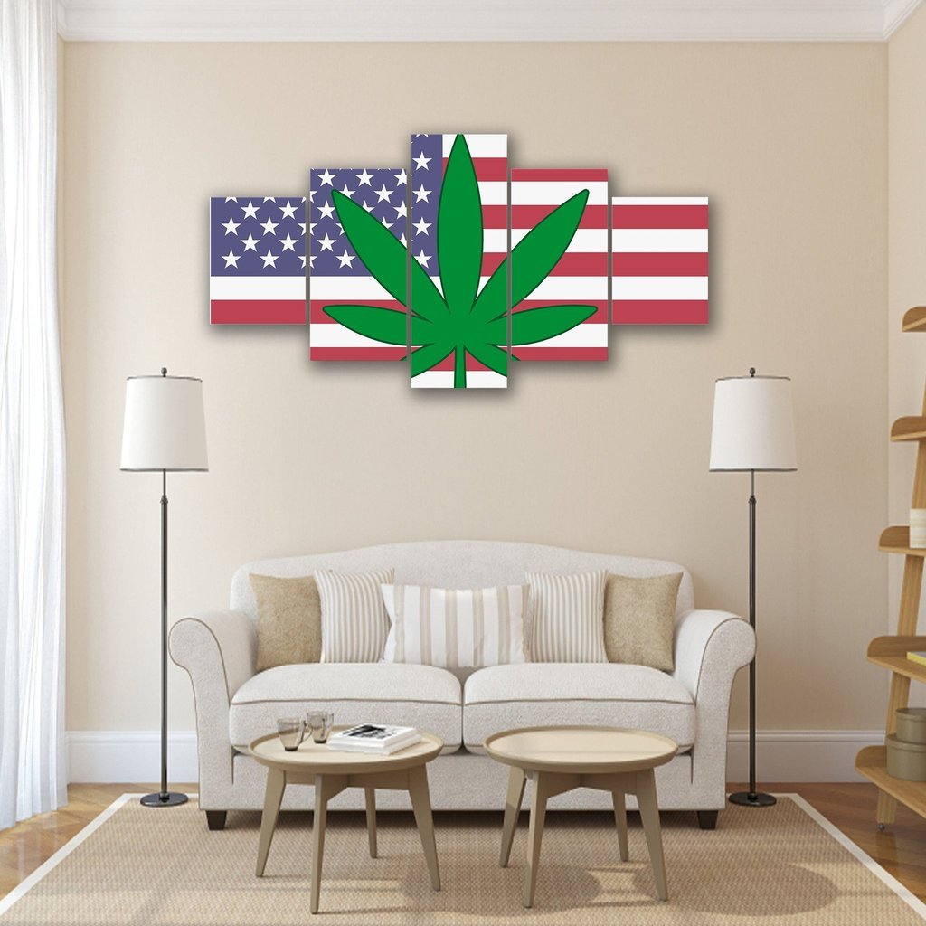 Cannabis Murica – Abstract Canvas Wall Art