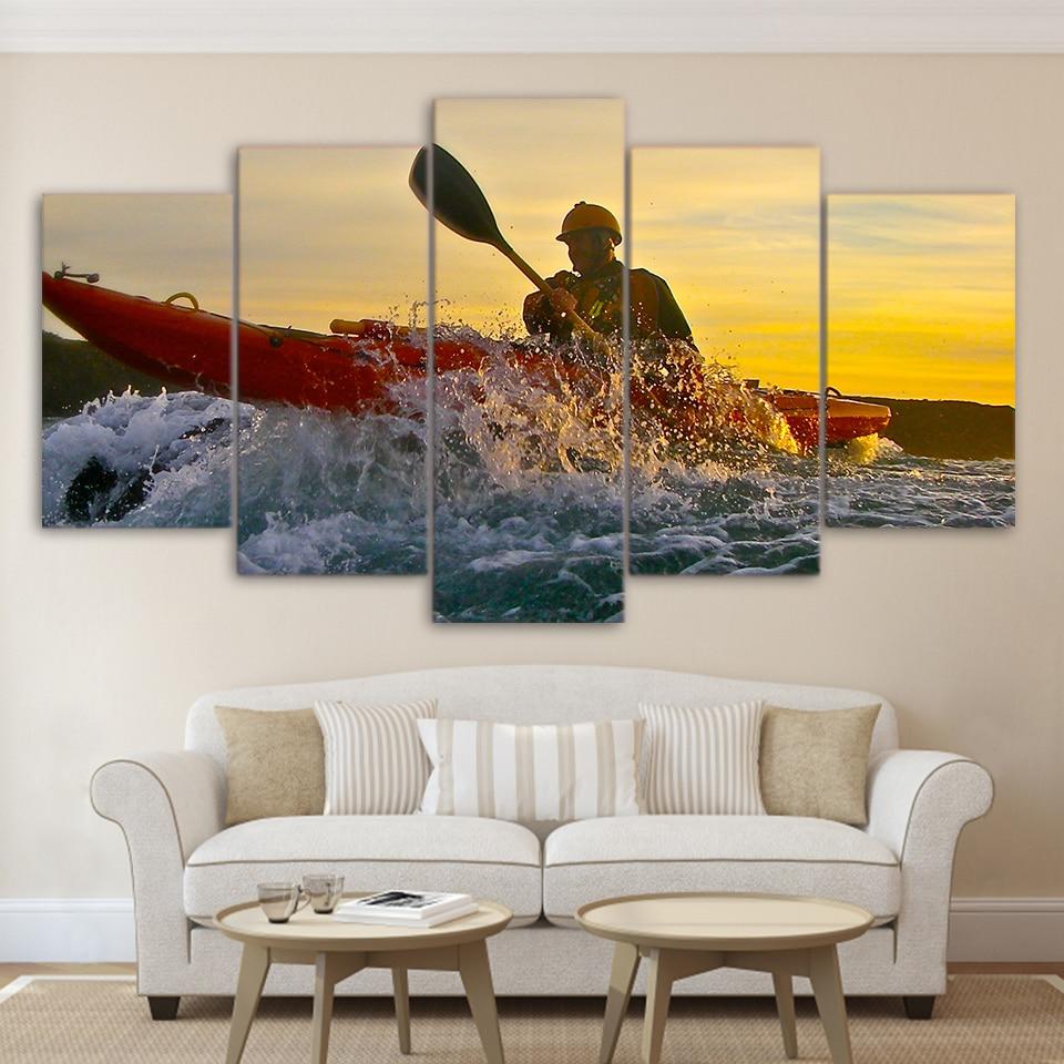 Canoeing Sports Water Spary – Sport Canvas Wall Art