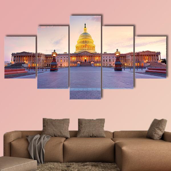 Capitol Building Washington Dc At Sunset – Nature Canvas Wall Art