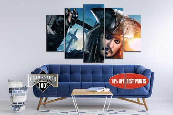 Captain Jack Sparrow Pirates Of The Caribbean – Movie Canvas Wall Art