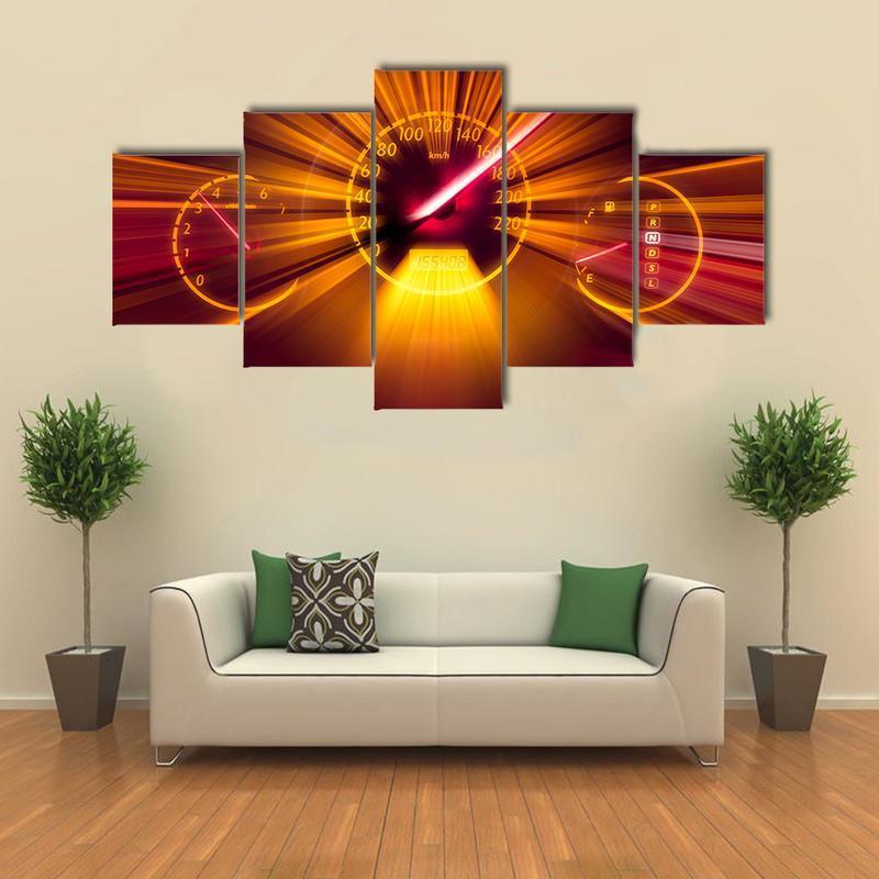 Car Gauge With Super Speed Effects – Automative Canvas Wall Art