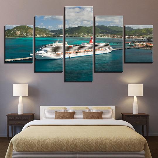 Carnival Cruise Lines Ship In St Maarten – Automative -Cv Canvas Wall Art