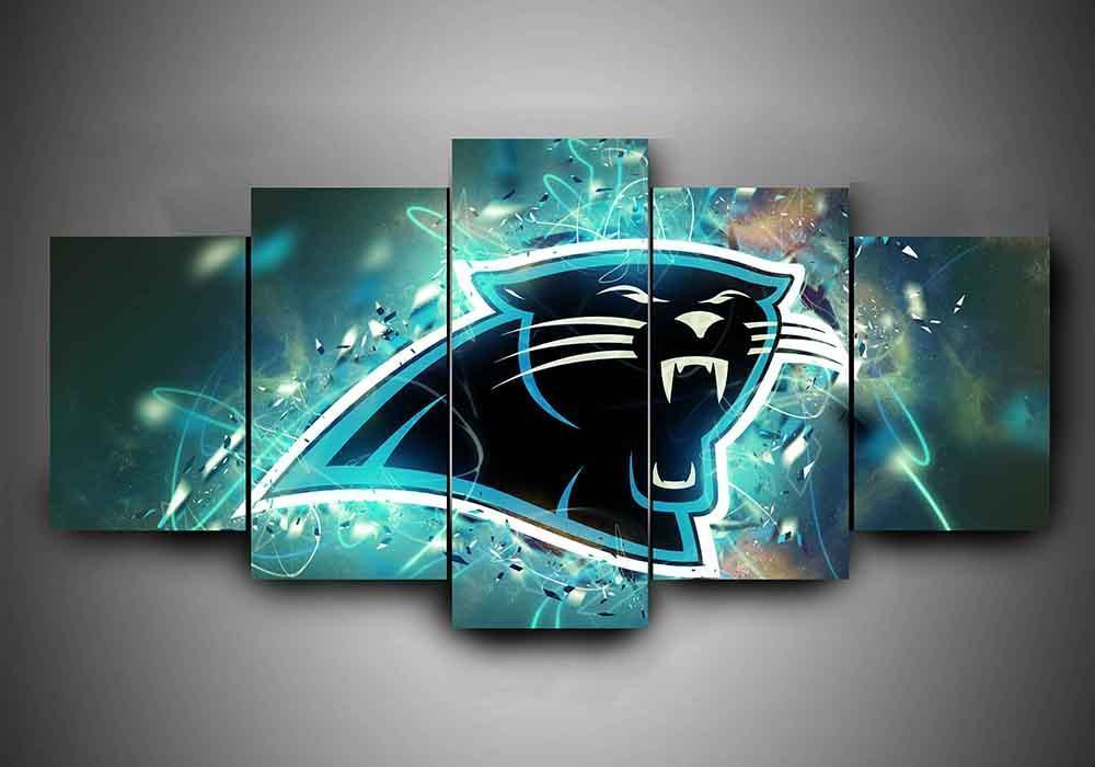 Carolina Panthers Logo Power Sport Canvas Wall Art