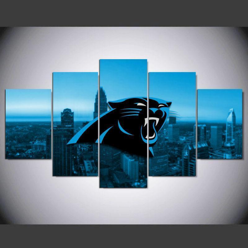 Carolina Panthers City Logo Football – Canvas Wall Art