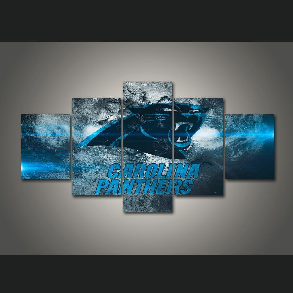 Carolina Panthers Poster Logo Football – Canvas Wall Art