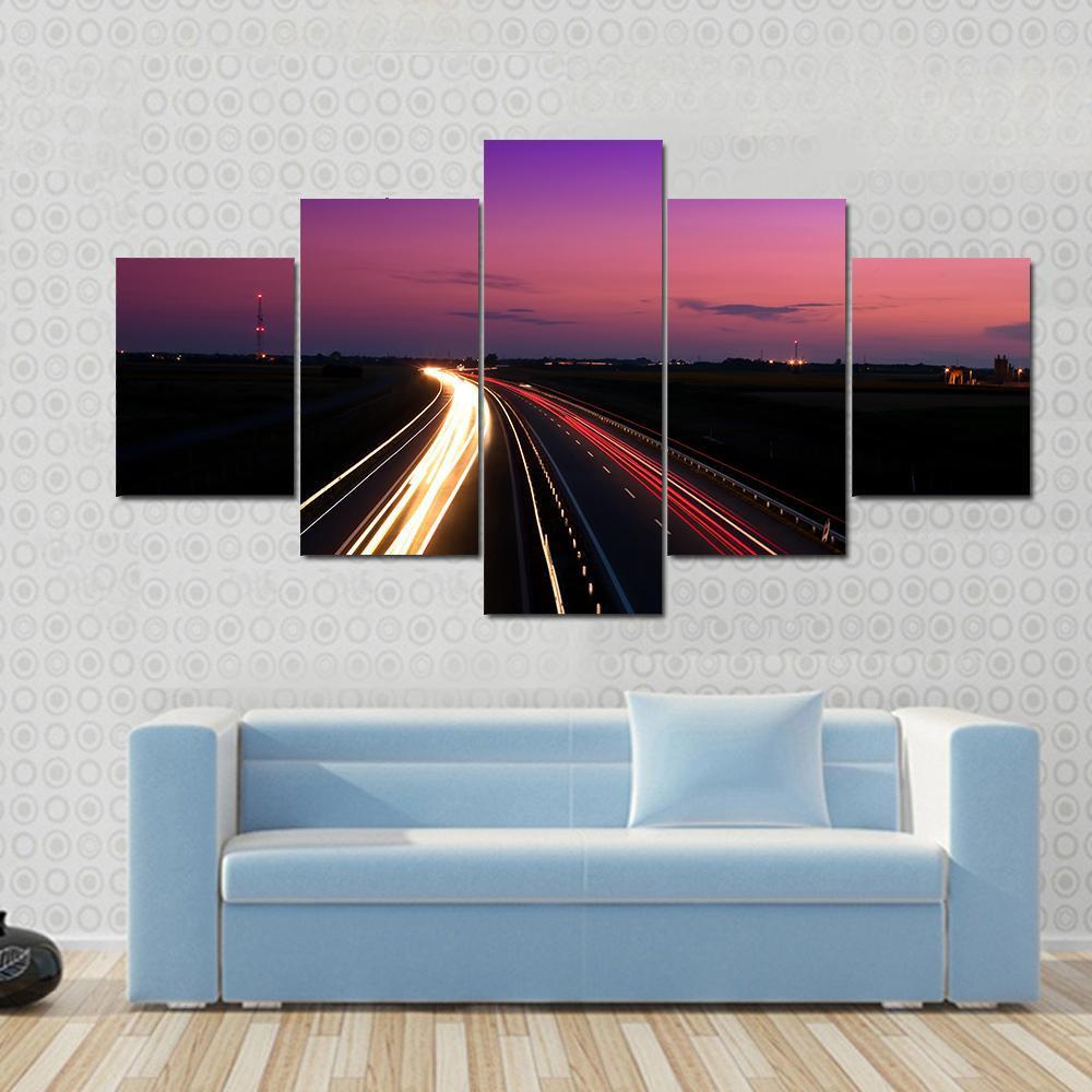 Cars Speeding On A Highway – Nature Canvas Wall Art