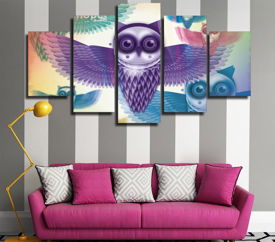 Cartoon Animal Owl – Abstract Canvas Wall Art