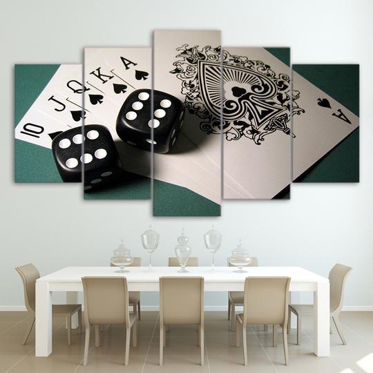 Casino Cardroom Poker And Dice – Abstract Canvas Wall Art