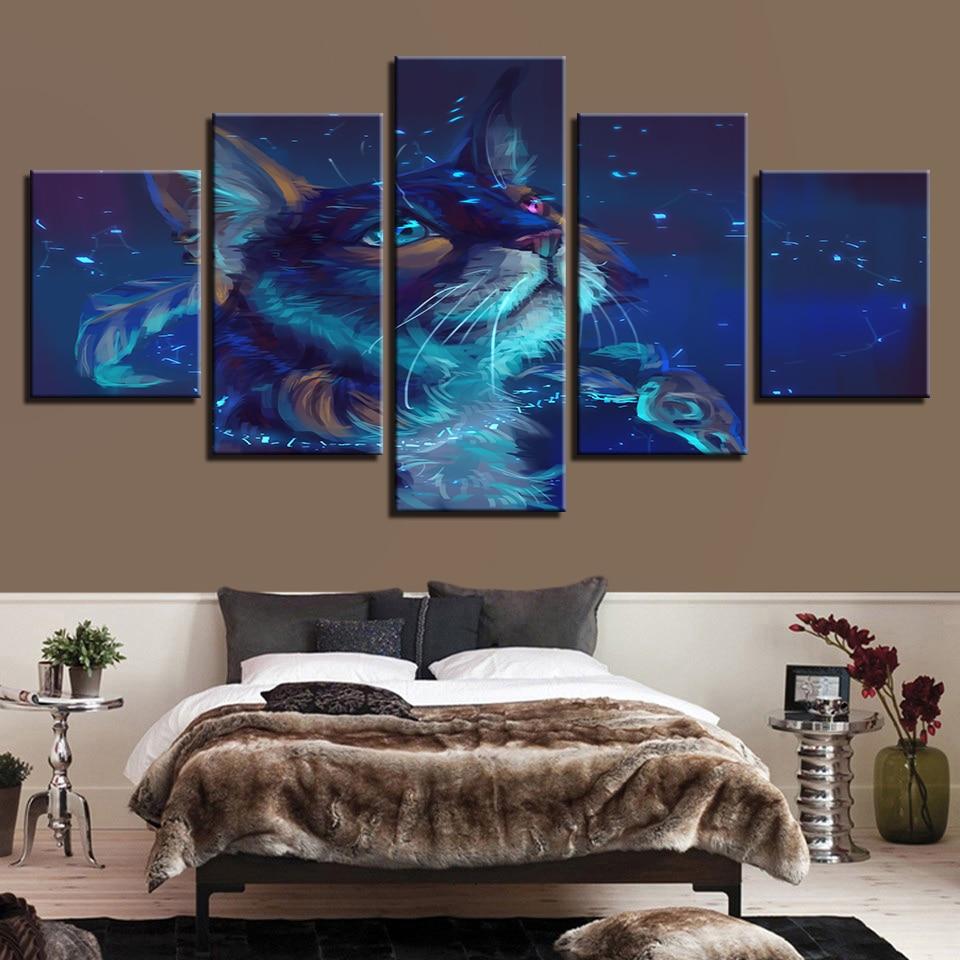 Cat And Feather – Animal Canvas Wall Art