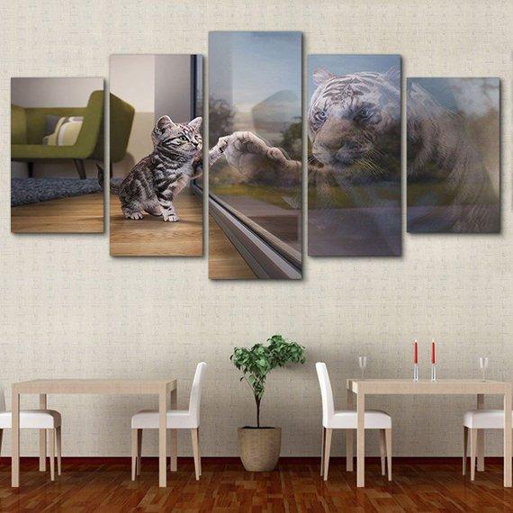 Cat Tiger Animal Tiger Kitten – Abstract Animal Canvas Wall Art