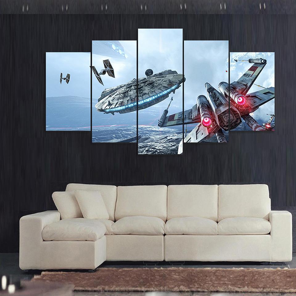 Catch Millennium Falcon Star Wars Movie Canvas Wall Art