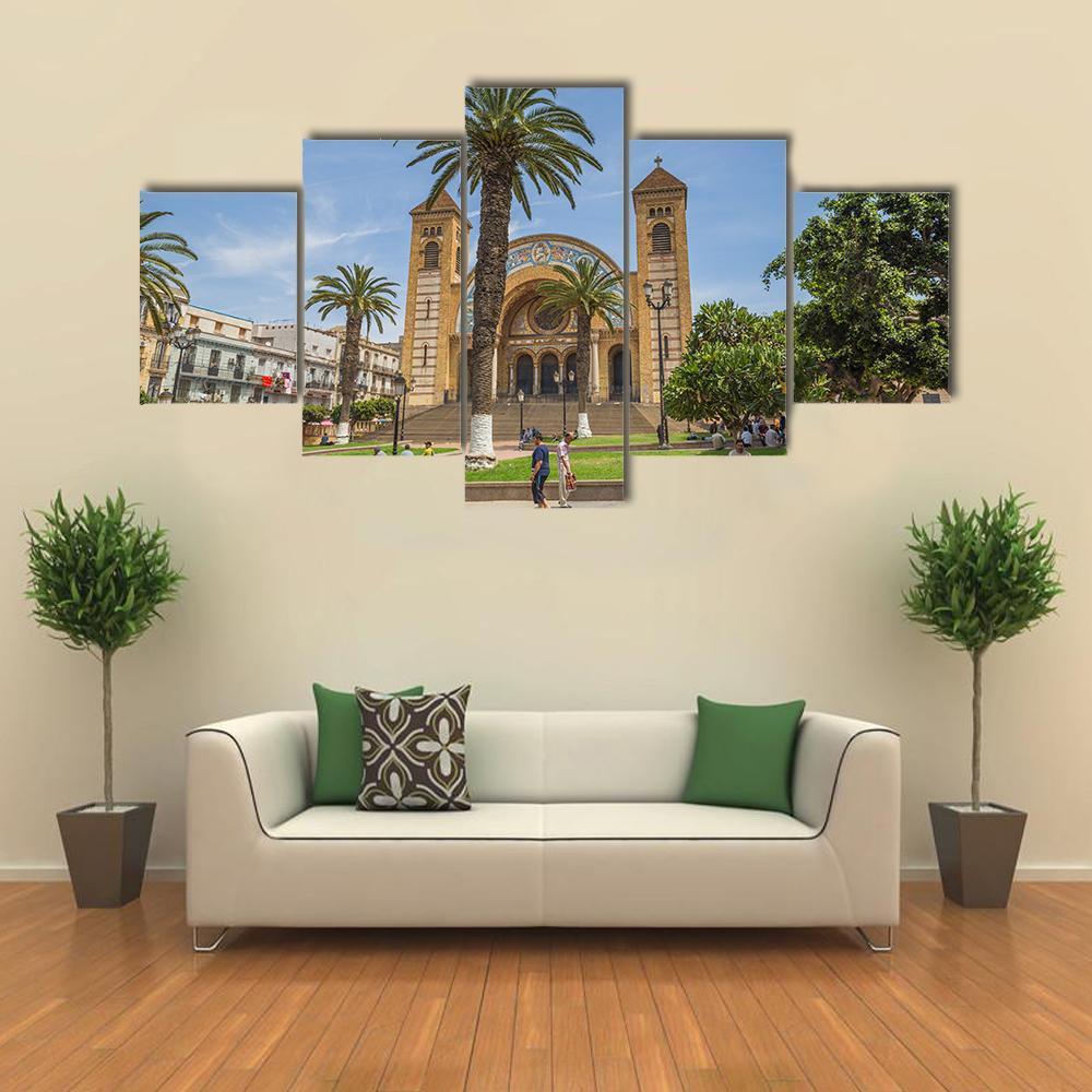 Cathedral Of The Sacred Heart In Oran – Religion Canvas Wall Art