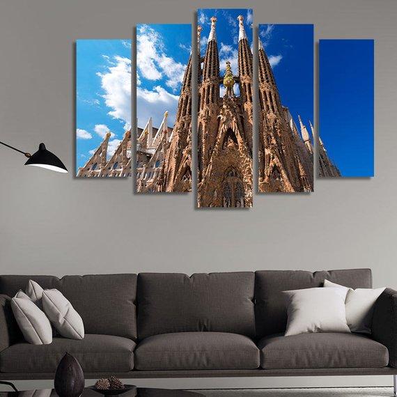 Catholic Basilica The Sagrada Familia In Barcelona – Nature Canvas Wall Art