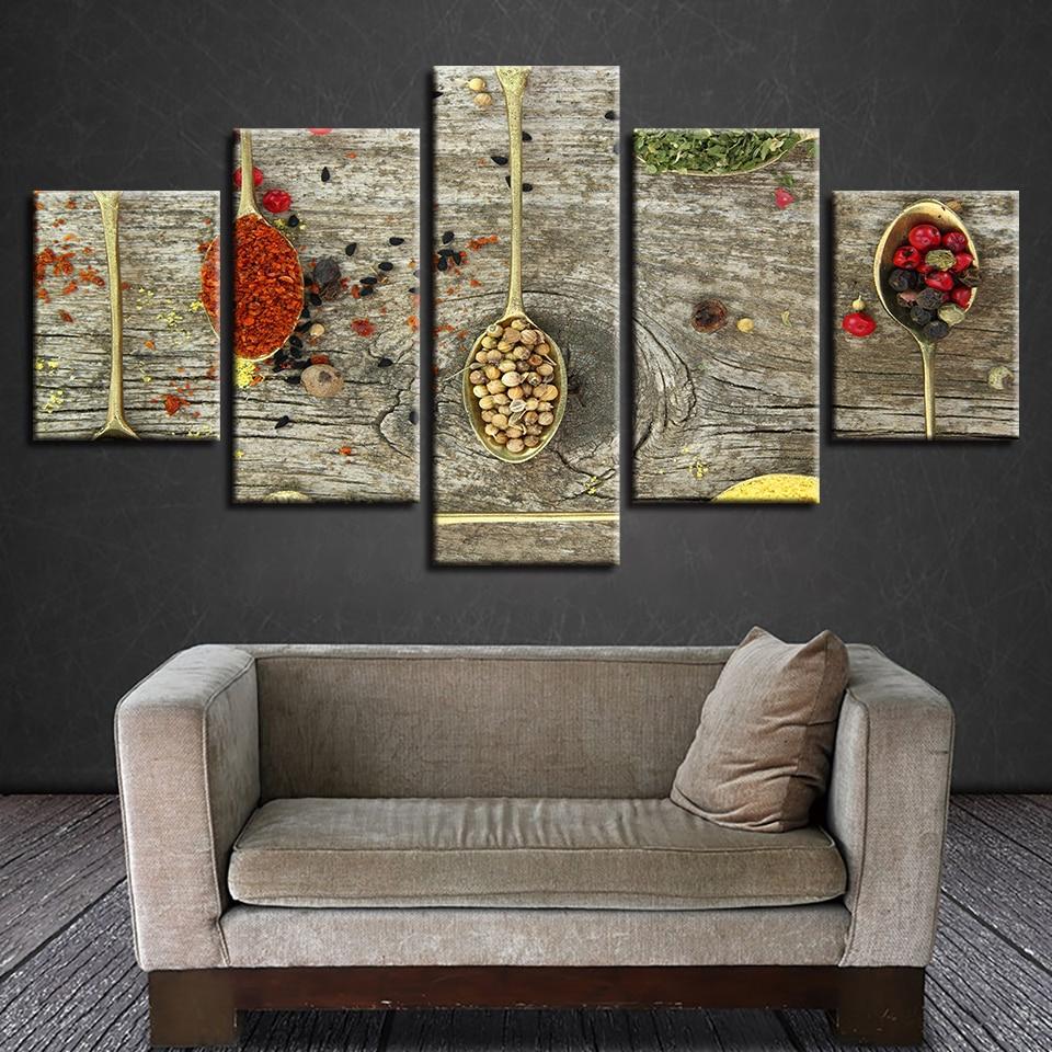 Cereals Grain Food Spoon – Kitchen Canvas Wall Art