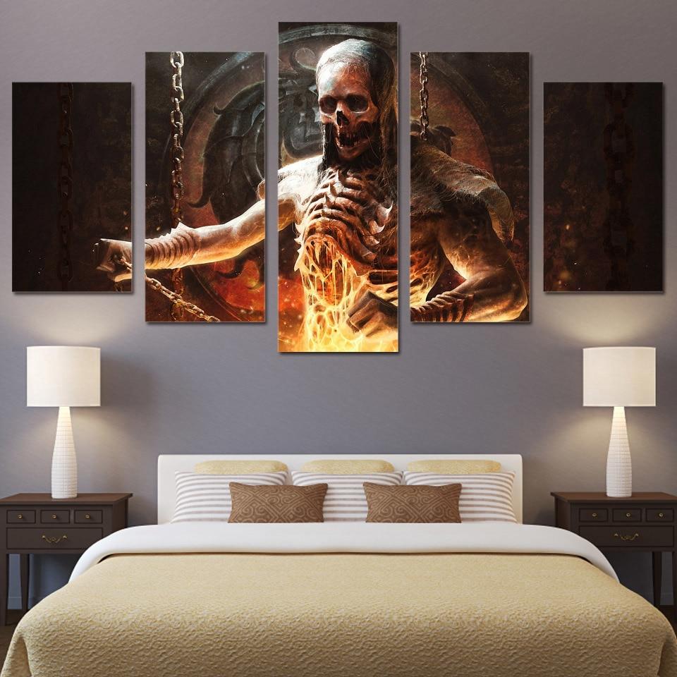 Chained Skeleton Warrior – Abstract Canvas Wall Art