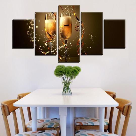 Champagne Toast Celebration – Wine Canvas Wall Art