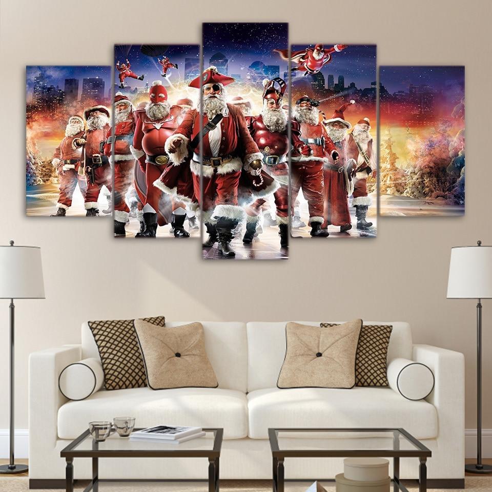 Characters In Santa Claus Suit – Abstract Canvas Wall Art