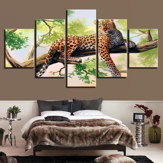 Cheetah Lounging In Tree – Animal Canvas Wall Art