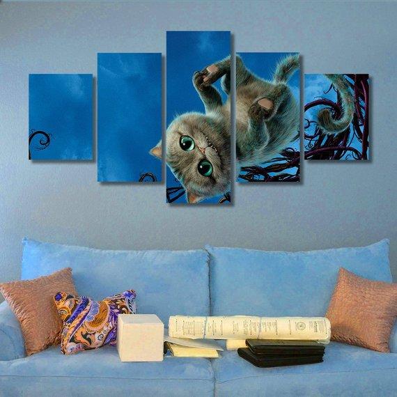 Cheshire Cat Alice – Cartoon Canvas Wall Art