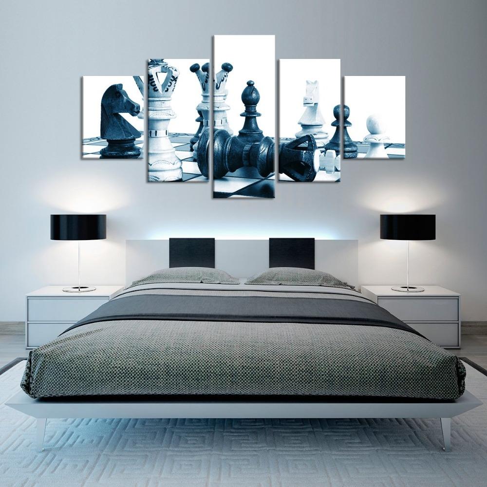 Chess Black And White – Gaming Canvas Wall Art
