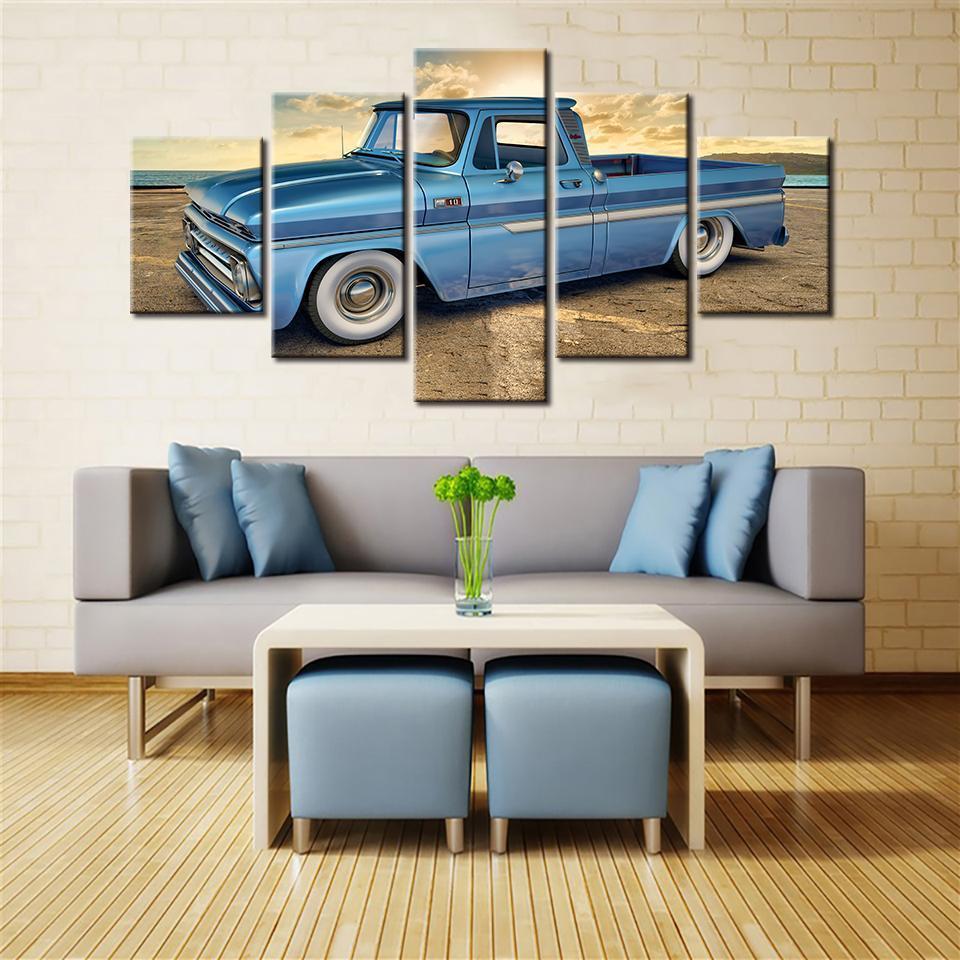 Chevrolet C10 Blue Car – Canvas Wall Art