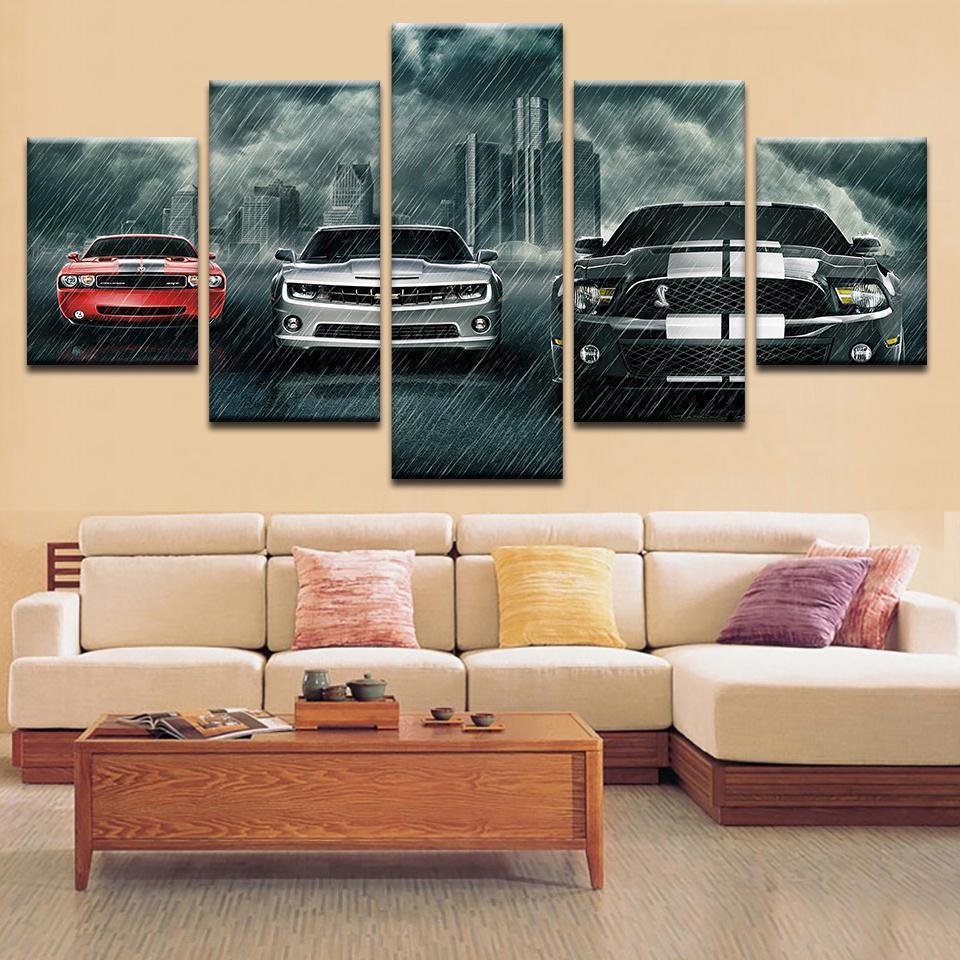 Chevrolet Camaro, Ford Mustang And Shelby Supercars – Automative Canvas Wall Art