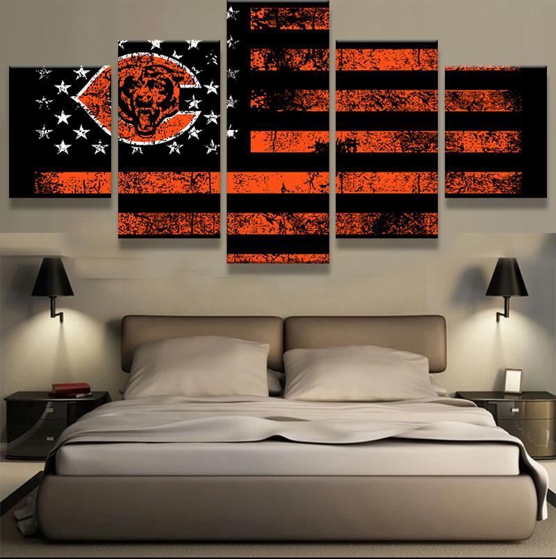 Chicago Bears American Flag – Abstract Canvas Wall Art