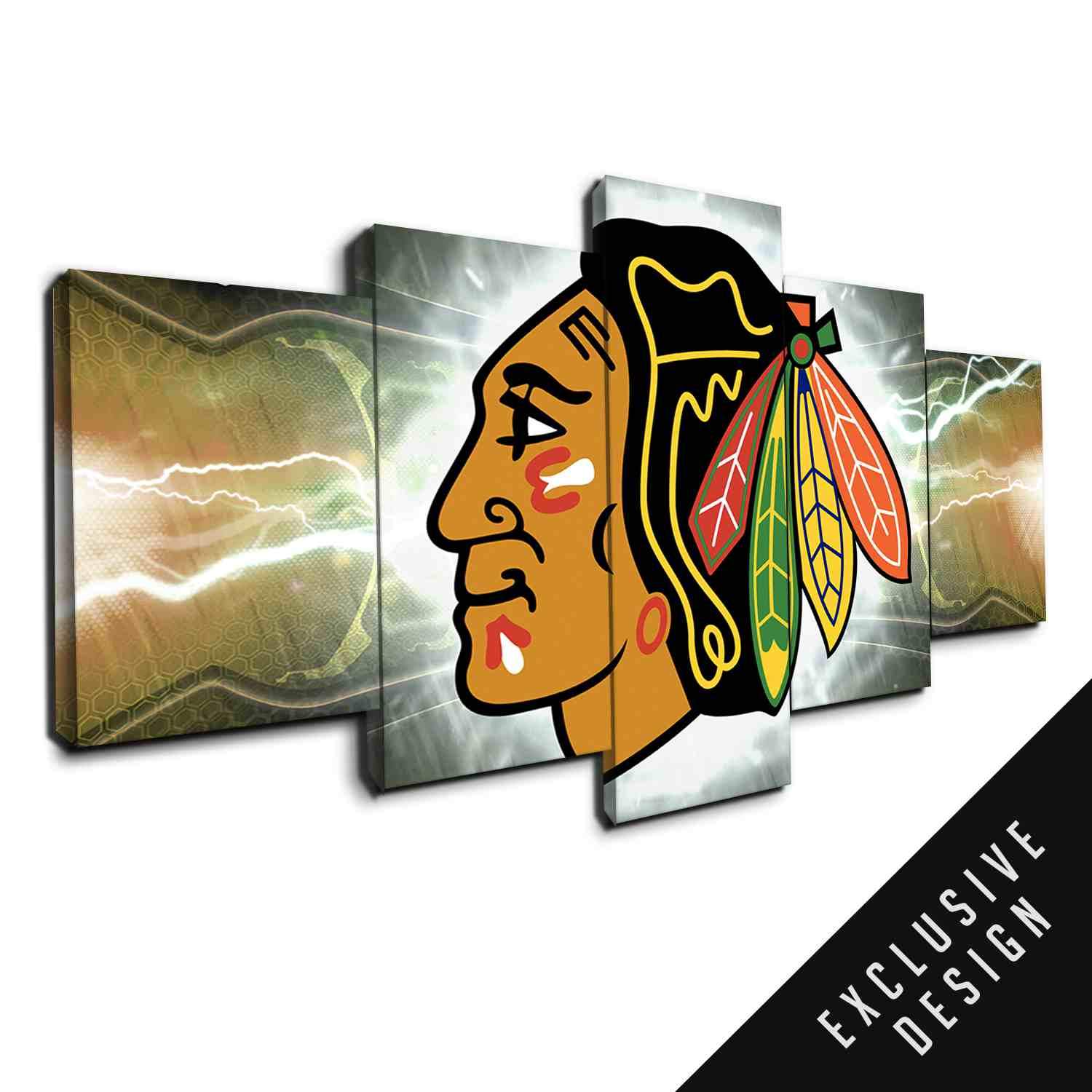 Chicago Blackhawks NHL Team Thunderbolt – Sport Canvas Wall Art