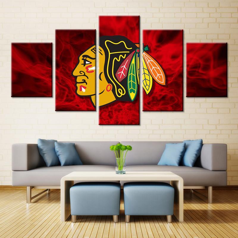 Chicago Blackhawks Red Indian – Sport Canvas Wall Art