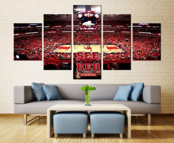 Chicago Bulls Red Stadium Sport Canvas Wall Art