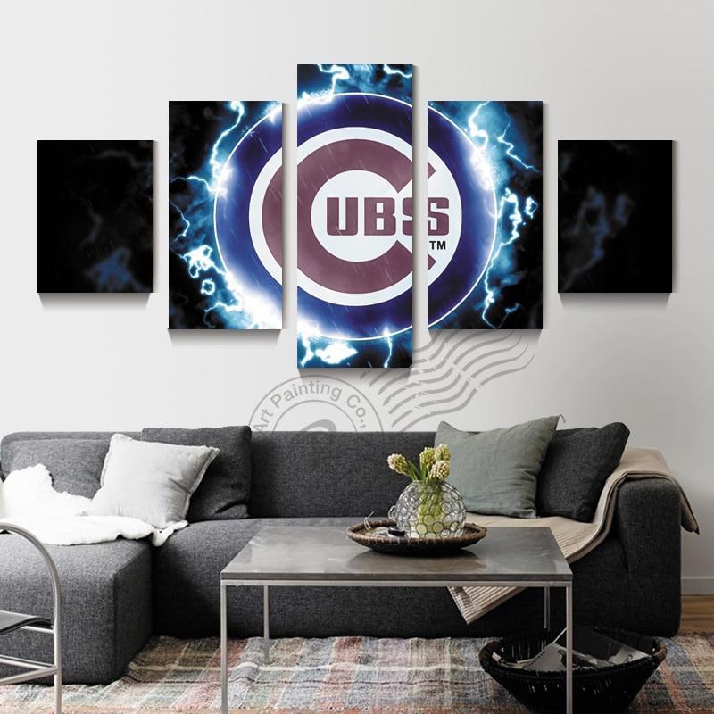 Chicago Cubs Logo Baseball – Canvas Wall Art