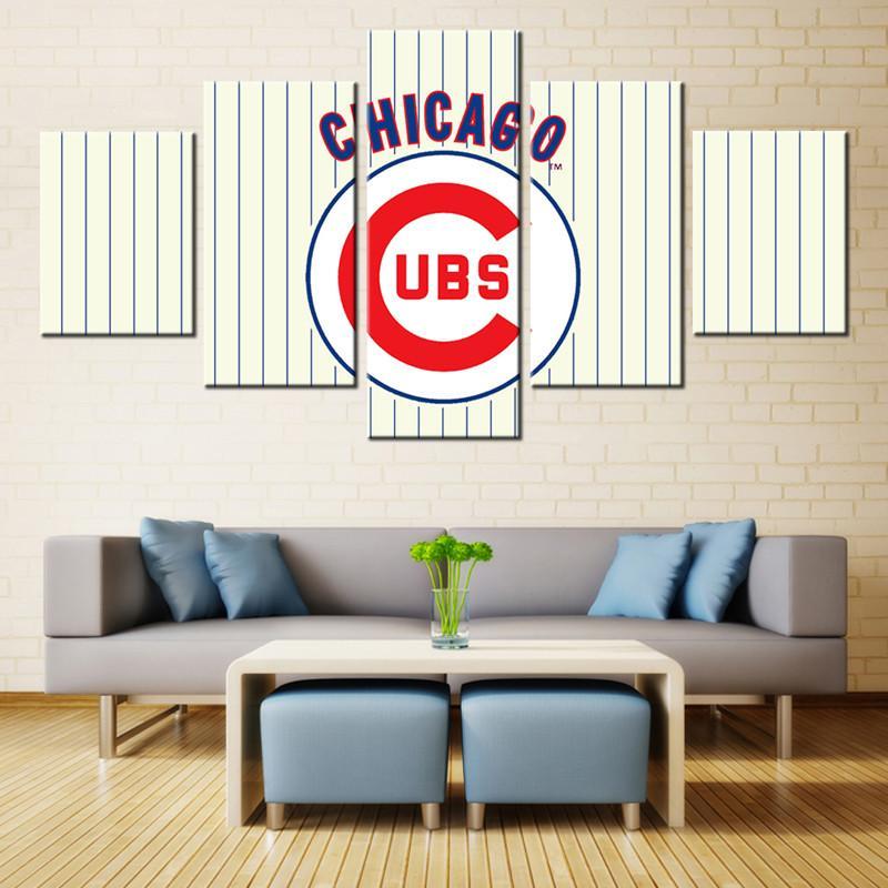 Chicago Cubs Sports Team Fans On Strips – Sport Canvas Wall Art