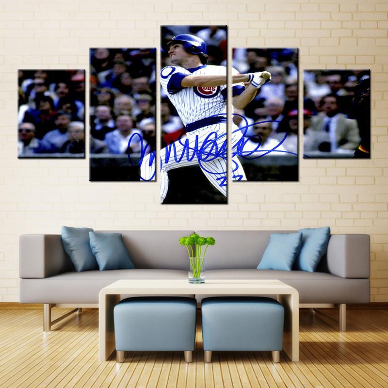 Chicago Cubs Star And Signature – Sport Canvas Wall Art