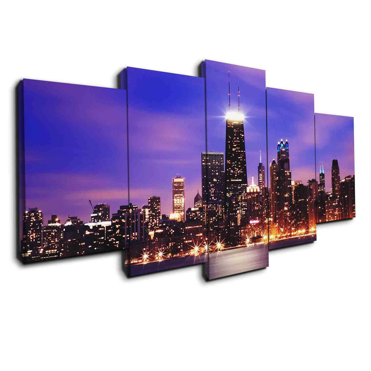 Chicago Purple Skyline – Sport Canvas Wall Art