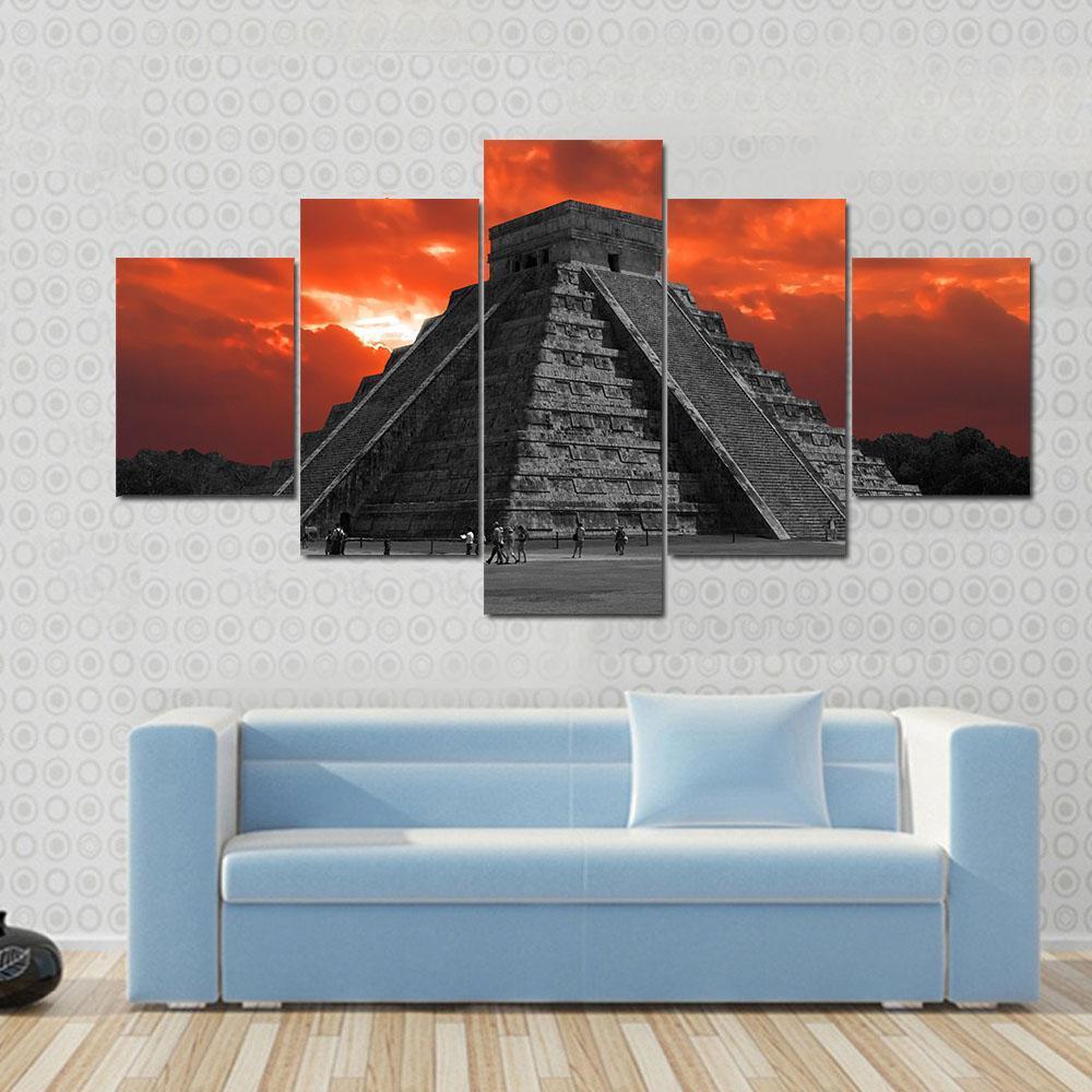 Chichen Itza Temple In Mexico – Nature Canvas Wall Art