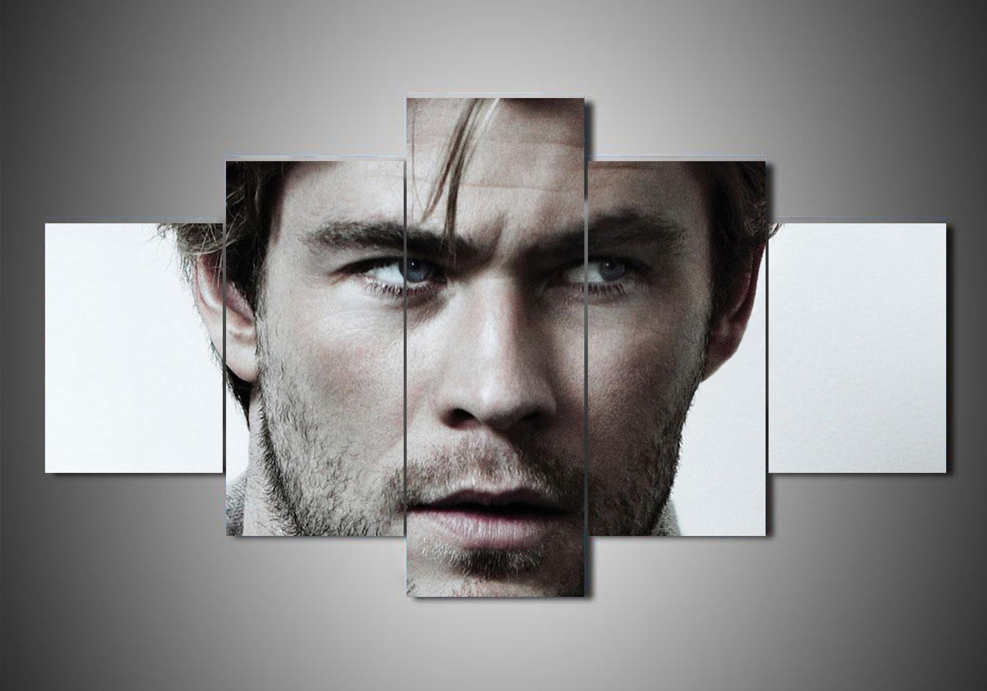 Chris Hemsworth Face Famous Person Canvas Wall Art