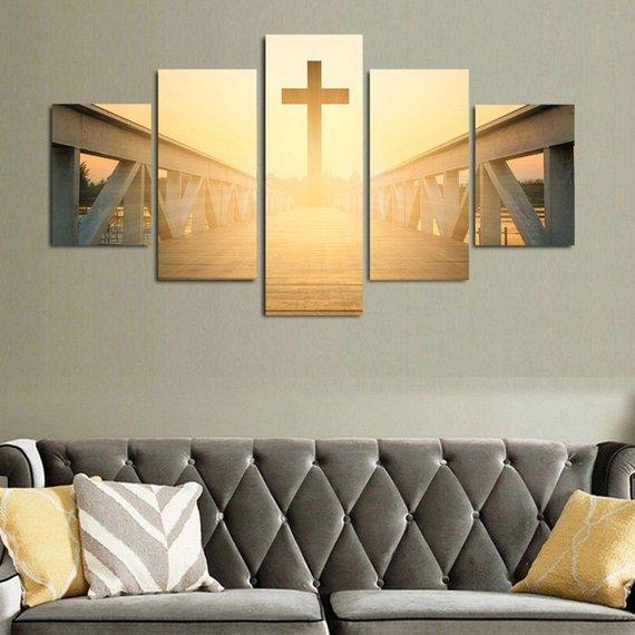 Christian Cross Bridge 2 – Religion Canvas Wall Art