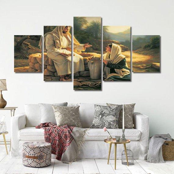 Christian Jesus Mary Magdelene – Religion Canvas Wall Art