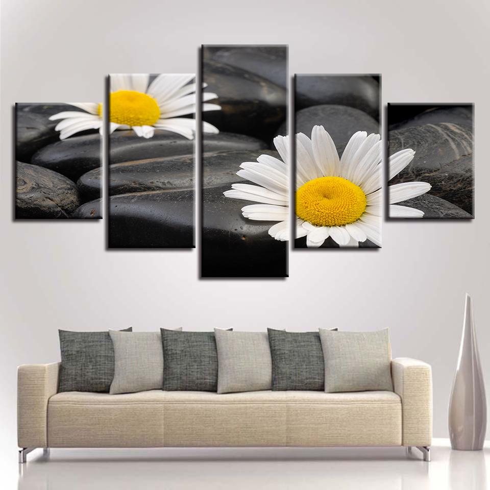 Chrysanthemum Little White Flower – Nature Canvas Wall Art