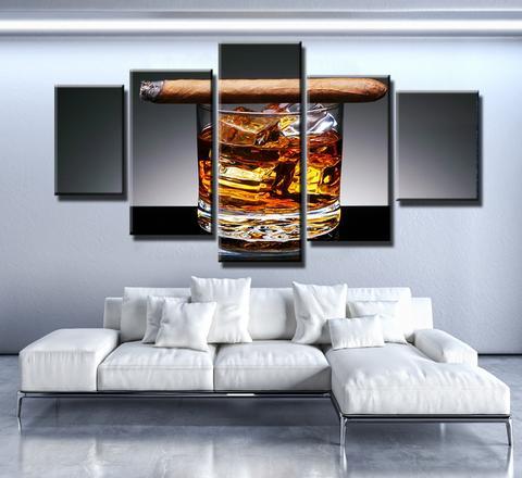 Cigar And Jack – Cigar Canvas Wall Art