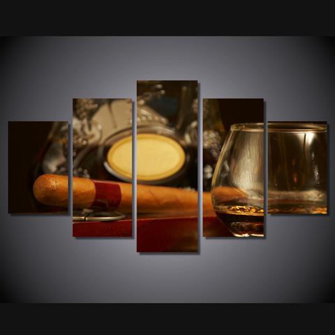 Cigar Bar Glasses – Wine Canvas Wall Art