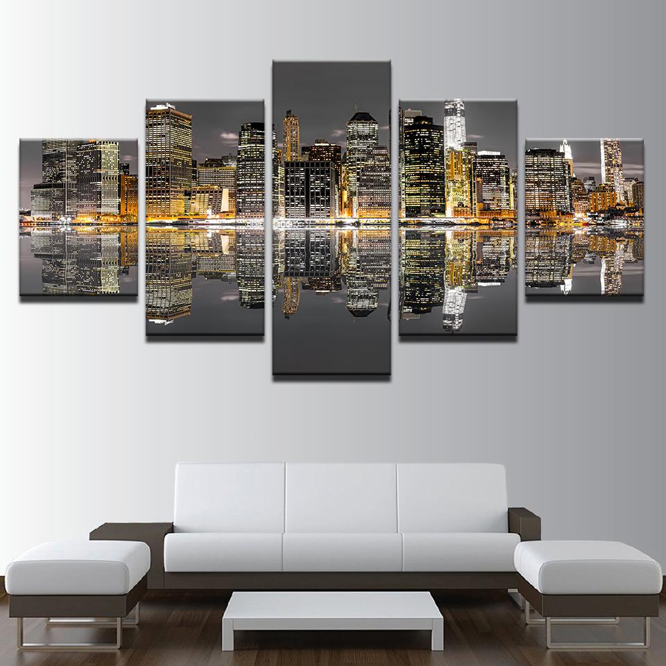 City Architecture Night View – Nature Canvas Wall Art