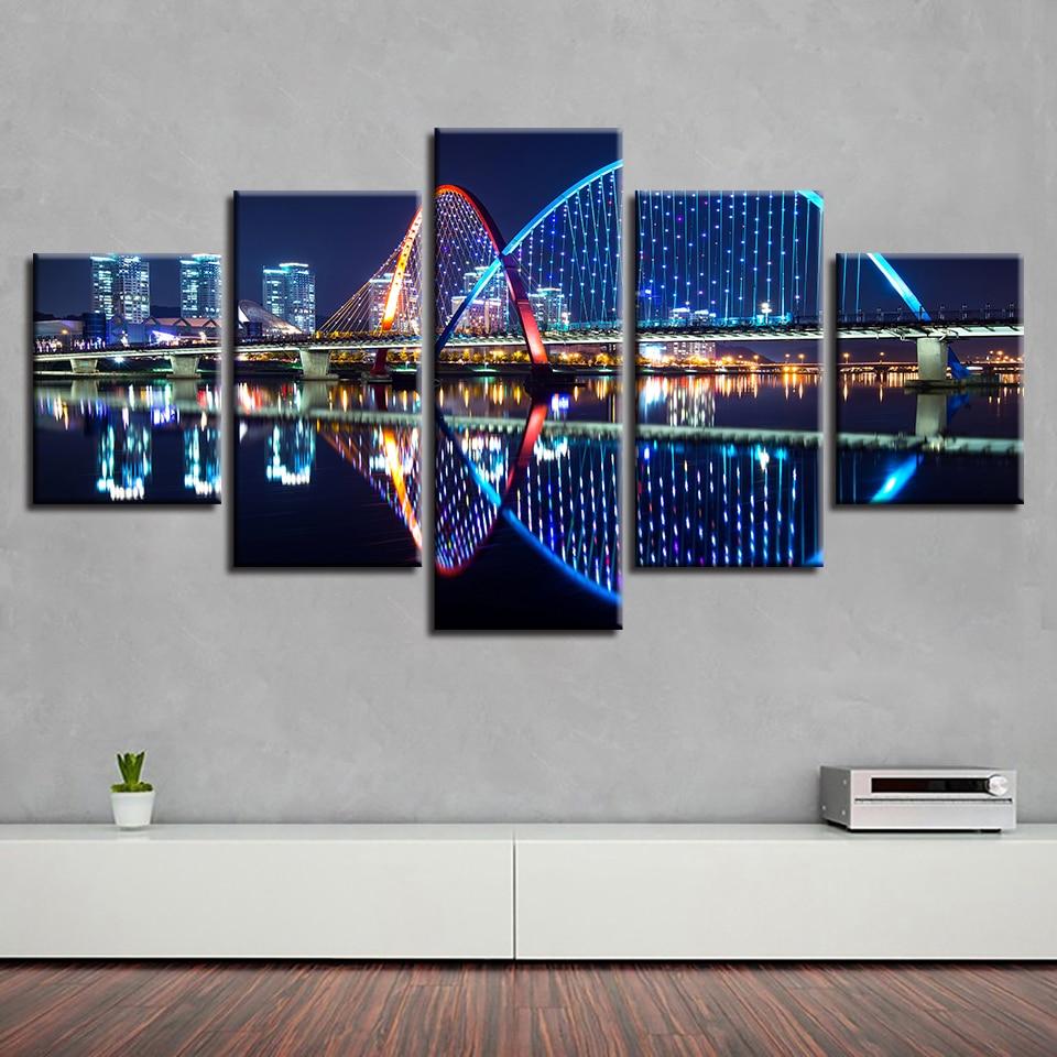 City Building And Bridge 1 – Nature Canvas Wall Art