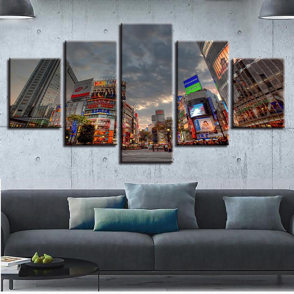 City Building Landscape Tableau – Nature Canvas Wall Art