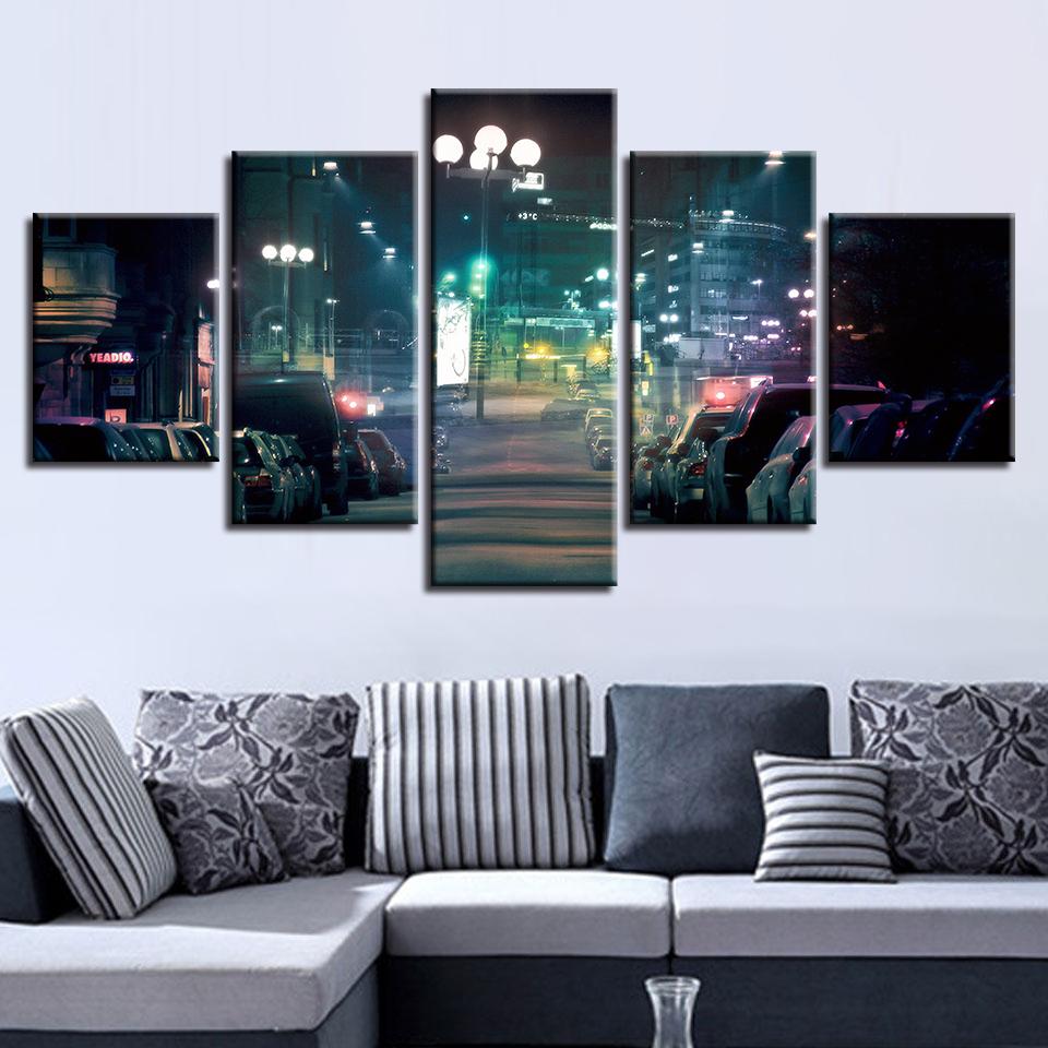 City Building Night 19 – Nature Canvas Wall Art
