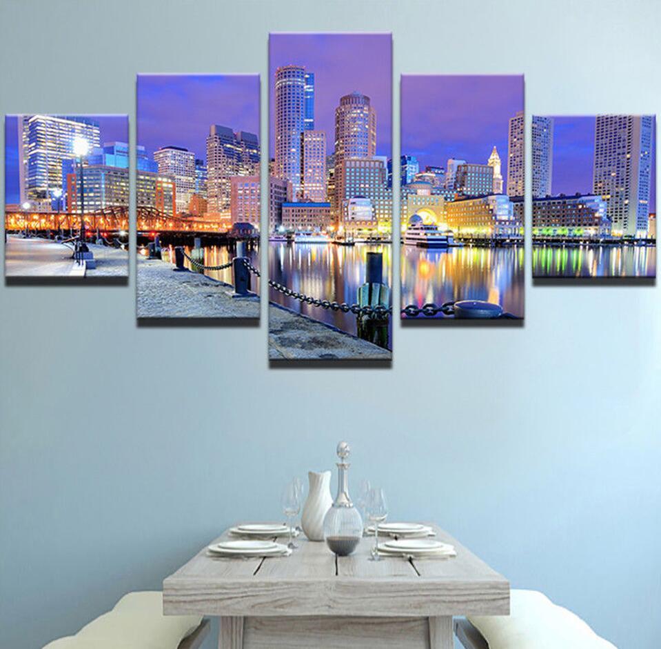 City Building Night 3 – Nature Canvas Wall Art