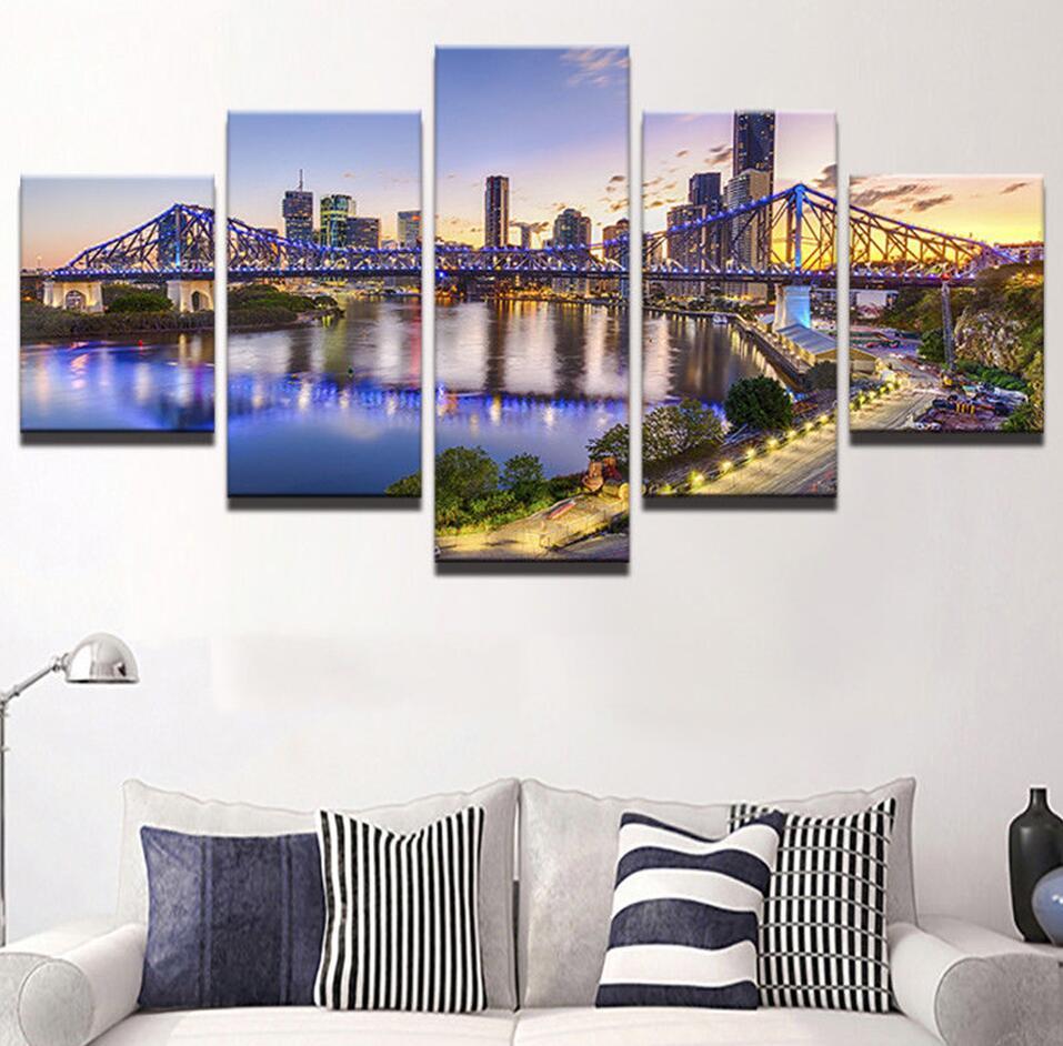 City Building Night 5 – Nature Canvas Wall Art