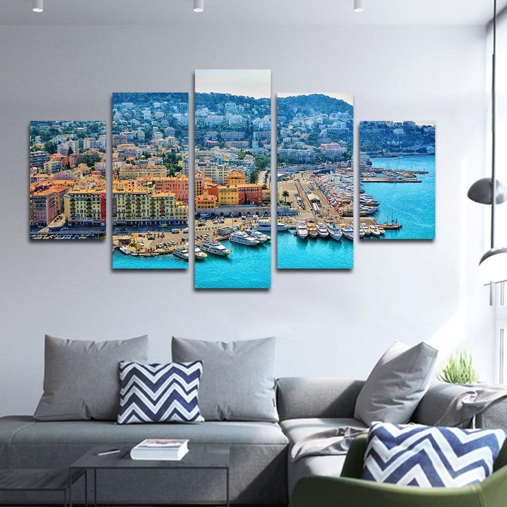 City Building Ship Wharf – Nature Canvas Wall Art