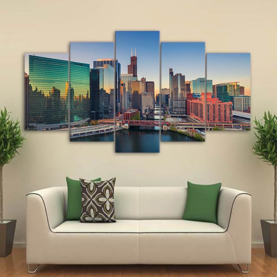 City Building Skyscrapers – Nature Canvas Wall Art